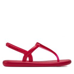Sandały Ipanema. Czerwone sandały Ipanema, bez wzorów, bez obcasa, na płaskiej podeszwie, bez zapięcia. Za 79.99 zł.