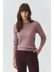 TATUUM Sweter "Willow" w kolorze szaroróżowym rozmiar: XL. Różowe swetry Tatuum, xl, bez wzorów, ze splotem, bez ramiączek. Za 179.22 zł.