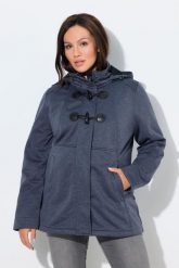 Damskie Kurtka softshellowa HYPRAR hydrofobowa guziki-kołki. Szare kurtki przejściowe sportowe Ulla Popken, plus size, bez wzorów, z materiału, z kapturem, trekkingowe. Za 479.99 zł.