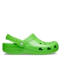 Klapki Crocs. Zielone klapki Crocs, bez wzorów, bez obcasa, bez zapięcia. Za 179.99 zł.