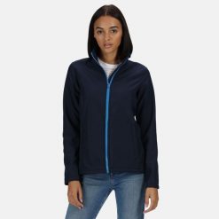 Kurtka Softshellowa Damska Do Druku. Niebieskie kurtki przejściowe sportowe Regatta, xl, bez wzorów, z materiału, bez kaptura, trekkingowe. Za 93.99 zł.