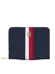 Tommy Hilfiger Portfel Th Icon Med Za W/Flap Nylon Corp AW0AW19164 Granatowy. Niebieskie portfele Tommy Hilfiger, bez wzorów, z materiału. Za 229.99 zł.