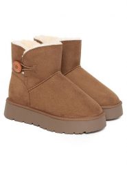 Blackfield Botki zimowe "Clair" w kolorze jasnobrązowym rozmiar: 37. Brązowe botki Blackfield, bez wzorów, bez obcasa, na platformie, bez zapięcia. Za 160.96 zł.