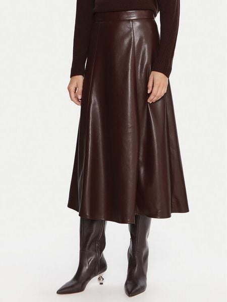 Marella Spódnica z imitacji skóry Vally 2525776022 Bordowy Regular Fit. Czerwone spódnice Marella, bez wzorów, ze skóry. Za 559.99 zł.