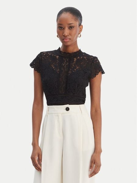 Morgan Bluzka 261-DBODY Czarny Slim Fit. Czarne bluzki Morgan, xs, bez wzorów, z syntetyku, bez kołnierzyka, bez ramiączek. Za 229.99 zł.