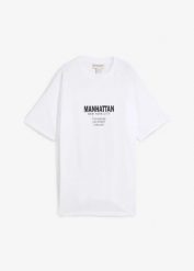 T-shirt oversize z czystej bawełny organicznej. Białe t-shirty bonprix, bez wzorów, z bawełny, bez kołnierzyka, bez ramiączek. Za 67.99 zł.