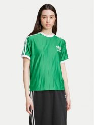 Adidas T-Shirt adicolor 3-Stripes IY7227 Zielony Loose Fit. Zielone t-shirty adidas, s, bez wzorów, z syntetyku, bez kołnierzyka, bez ramiączek. Za 109.99 zł.