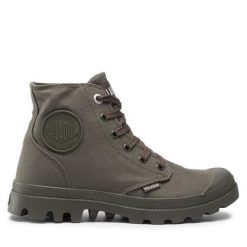 Trapery Palladium. Zielone traperki Palladium, bez wzorów, bez obcasa, bez zapięcia. Za 359.99 zł.