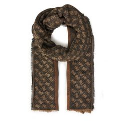 Szal Guess. Brązowe szaliki i kominy Guess, z aplikacjami. Za 329.99 zł.
