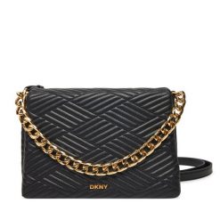 Torebka DKNY. Czarne listonoszki DKNY, bez wzorów, bez dodatków. Za 579.99 zł.