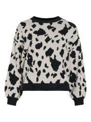 Vila Sweter "Tip" w kolorze szaro-czarnym rozmiar: L. Czarne swetry Vila, l, bez wzorów, bez ramiączek. Za 113.99 zł.