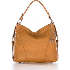 Skórzana torebka w kolorze jasnobrązowym - 35 x 29 x 12 cm. Torebki klasyczne Mia Tomazzi, Anna Morellini & Co. W wyprzedaży za 300.95 zł.