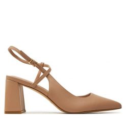 Sandały Aldo. Brązowe sandały Aldo, bez wzorów, bez obcasa, na słupku, bez zapięcia. Za 419.99 zł.