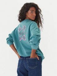 Quiksilver Bluza EQWFT03188 Zielony Oversize. Zielone bluzy Quiksilver, m, bez wzorów, z bawełny, bez ramiączek, bez kaptura. Za 299.99 zł.