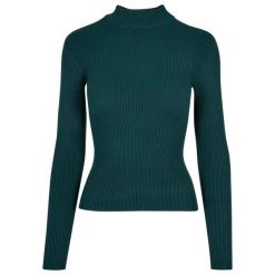 Damski sweter z prążkowanym golfem Urban Classics. Czerwone swetry Urban Classics, na zimę, bez wzorów, z dzianiny, bez ramiączek. Za 183.50 zł.
