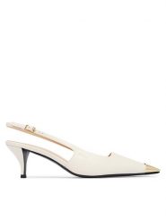 Furla Czółenka Metal Slingback YM29FML X30000 CN 1704S Kremowy. Białe czółenka Furla, bez wzorów, ze skóry, bez obcasa, bez zapięcia. Za 969.99 zł.