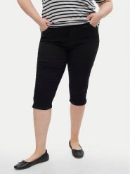 Vero Moda Curve Spodnie capri Cjune 10303171 Czarny Slim Fit. Czarne jeansy Vero Moda Curve, bez wzorów, z bawełny. Za 79.99 zł.