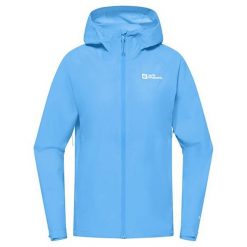 Kurtka przeciwdeszczowa damska Jack Wolfskin Prelight 2.5L LT. Niebieskie kurtki przeciwdeszczowe Jack Wolfskin, l, bez wzorów, bez kaptura, trekkingowe. Za 589.99 zł.