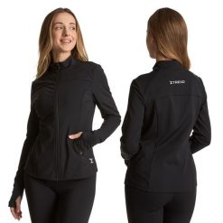 Bluza damska XTREXO Trexi Blouse. Czarne bluzy TREXO, bez wzorów, sportowe, bez ramiączek, bez kaptura. Za 89.99 zł.