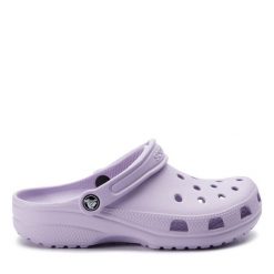 Klapki Crocs. Fioletowe klapki Crocs, bez wzorów, bez obcasa, bez zapięcia. Za 239.99 zł.