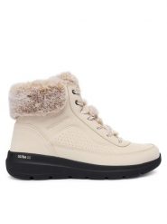 Skechers Trzewiki Glacial Ultra 144199/NTBK Beżowy. Brązowe botki Skechers, bez wzorów, ze skóry, bez obcasa, na płaskiej podeszwie, bez zapięcia. Za 299.99 zł.