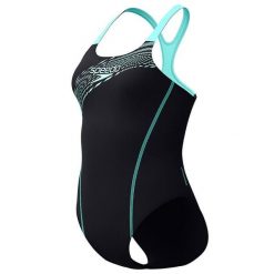 Strój kąpielowy jednoczęściowy na basen damski Speedo Medley Logo. Niebieskie stroje jednoczęściowe Speedo, bez wzorów, sportowe. Za 159.99 zł.