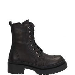 BOTKI Z OCIEPLENIEM 11903 BLACK. Czarne botki Venezia, bez wzorów, ze skóry, bez obcasa, bez zapięcia. Za 269.00 zł.