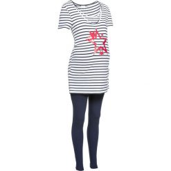 Piżama z legginsami, ciążowa i do karmienia bonprix ciemnoniebiesko-biały w paski. Piżamy marki bonprix. Za 74.99 zł.
