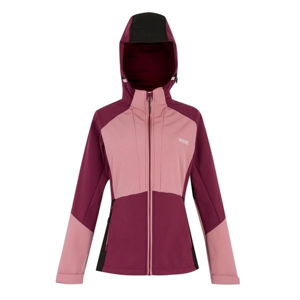 Damska Kurtka Desoto Soft Shell. Czarne kurtki przejściowe sportowe Regatta, m, bez wzorów, z elastanu, z kapturem, trekkingowe. Za 166.99 zł.