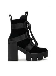 United Nude Botki Grip Nomad Mid II 107640157 Czarny. Czarne botki United Nude, bez wzorów, ze skóry, bez obcasa, na słupku, bez zapięcia. Za 1,039.00 zł.