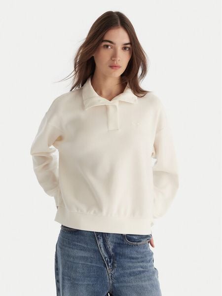 Roxy Bluza Rise & Vibe Sweet Fleece ERJFT05012 Biały Relaxed Fit. Białe bluzy Roxy, l, bez wzorów, z syntetyku, bez ramiączek, bez kaptura. Za 299.99 zł.