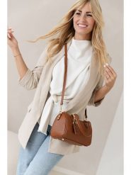 Lia Biassoni Skórzana torebka w kolorze jasnobrązowym - 22 x 17 x 13 cm rozmiar: onesize. Brązowe torebki klasyczne Lia Biassoni, bez wzorów, z materiału, przez ramię, bez dodatków. Za 260.99 zł.