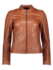 Bugatti Skórzana kurtka w kolorze jasnobrązowym rozmiar: 40. Brązowe kurtki Bugatti, bez wzorów, ze skóry, bez kaptura. Za 894.45 zł.