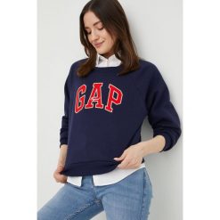 GAP bluza damska kolor granatowy z aplikacją. Niebieskie bluzy GAP, l, z aplikacjami, bez kaptura. W wyprzedaży za 149.99 zł.