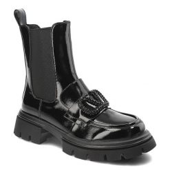 Czarne Botki S.Barski Wsuwane Ciepłe Obuwie Damskie. Czarne botki S.BARSKI, bez wzorów, ze skóry ekologicznej, eleganckie, bez obcasa, bez zapięcia. Za 259.00 zł.