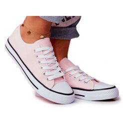 PS1 Damskie Trampki Klasyczne Różowe Omerta. Czerwone trampki bez wzorów, z materiału, eleganckie, bez zapięcia. Za 84.79 zł.