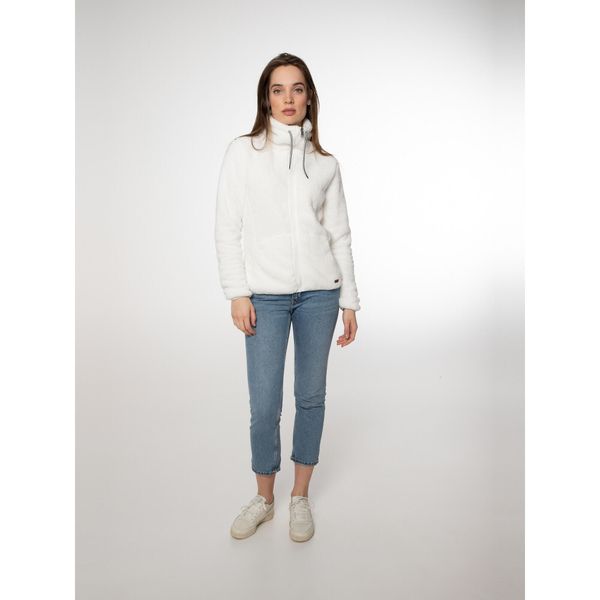 Bluza polarowa rozpinana damska Protest RIRI. Białe bluzy bez kaptura Protest, bez wzorów, z polaru, bez kaptura, trekkingowe. Za 299.99 zł.