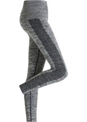 "Legginsy bezszwowe shape ""wyszczuplające brzuch"", silny stopień modelowania sylwetki". Szare bielizna modelująca bonprix, bez wzorów. Za 84.99 zł.