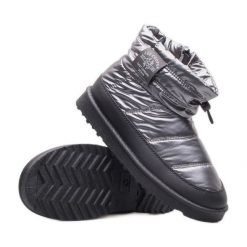 Buty Lee Cooper W LCJ-23-44-1966L srebrny. Szare śniegowce bez wzorów, z materiału, bez zapięcia. Za 137.52 zł.