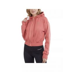 Damska bluza z kapturem Fundango Draug Crop. Czerwone bluzy FUNDANGO, l, bez wzorów, z bawełny, z kapturem, trekkingowe. Za 299.00 zł.