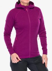 Bluza z kapturem damska Rab Nexus Hoody. Fioletowe bluzy RAB, m, bez wzorów, z elastanu, klasyczne, bez ramiączek, z kapturem. Za 422.39 zł.