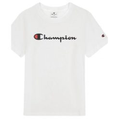T-shirt Damski Z Bawełny Z Krótkim Rękawem. Białe t-shirty Champion, s, bez wzorów, z bawełny, sportowe, bez kołnierzyka, bez ramiączek. Za 132.99 zł.