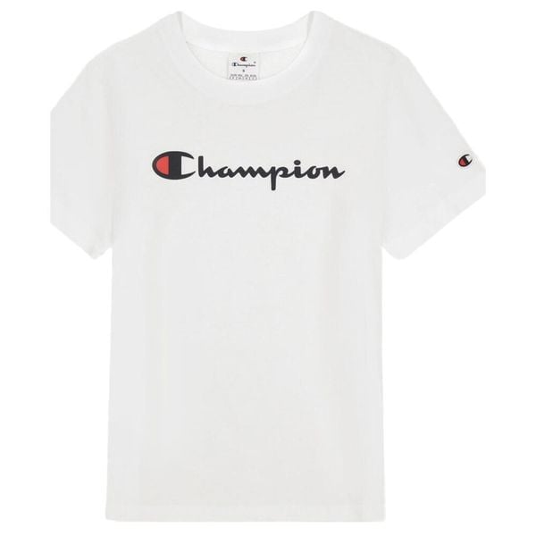 T-shirt Damski Z Bawełny Z Krótkim Rękawem. Białe t-shirty Champion, s, bez wzorów, z bawełny, sportowe, bez kołnierzyka, bez ramiączek. Za 132.99 zł.