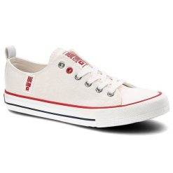 Białe Trampki Big Star Modne Buty Damskie Półbuty. Białe półbuty wsuwane BIG STAR, bez wzorów, retro, bez obcasa, na płaskiej podeszwie. Za 89.00 zł.