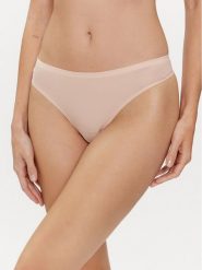 Chantelle Stringi Soft Stretch C11GG0 Beżowy. Brązowe stringi Chantelle, bez wzorów, z syntetyku. Za 59.99 zł.