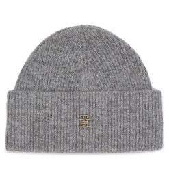 Czapka Tommy Hilfiger. Szare czapki zimowe Tommy Hilfiger, bez wzorów. Za 349.99 zł.