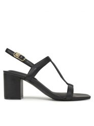 Tommy Hilfiger Sandały Leather Block Heel Sandal FW0FW08532 Czarny. Czarne sandały Tommy Hilfiger, bez wzorów, ze skóry, bez obcasa, na słupku, bez zapięcia. Za 529.99 zł.