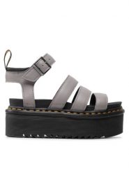 Dr. Martens Sandały Blaire Quad 27765076 Szary. Szare sandały Dr Martens, bez wzorów, ze skóry, bez obcasa, na koturnie, bez zapięcia. Za 499.99 zł.