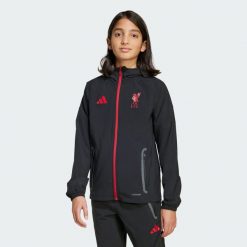Bluza Liverpool FC Tiro 25 Competition Vis Tech Travel. Czarne bluzy adidas, l, bez wzorów, z elastanu, młodzieżowe, bez ramiączek, z kapturem. Za 349.00 zł.