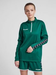Bluza do piłki nożnej damska Hummel demi-zip hml AUTHENTIC. Czerwone bluzy z kapturem Hummel, na wiosnę, xl, bez wzorów, z materiału, bez kaptura, na fitness i siłownię. Za 204.00 zł.